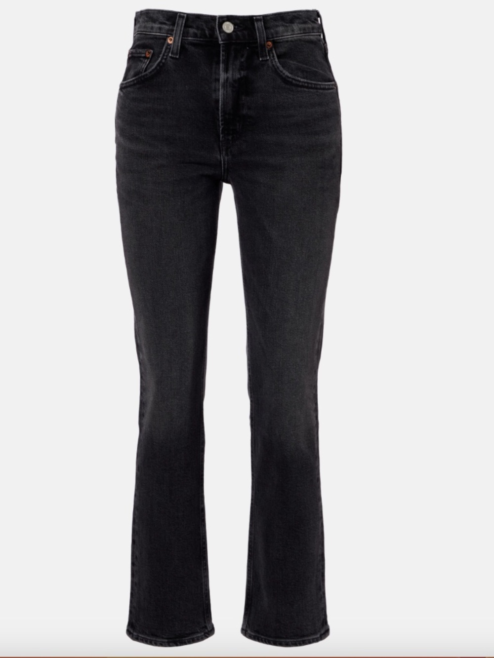 Agolde Valen Mid Rise Straight Black Jean